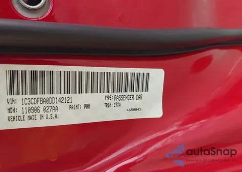 2013 Dodge Dart Rallye из США, поврежденный, VIN 1C3CDFBA0DD142121